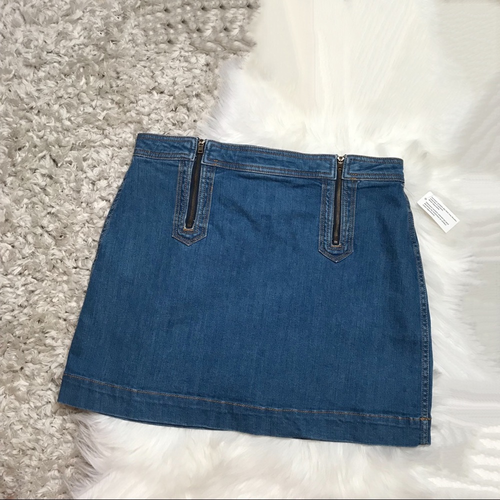 Pilcro and the Letterpress Zipper Denim Skirt A17